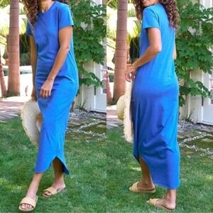 Frank + Eileen Harper‎ Perfect Tee Maxi Dress Summer Blue Size S Quiet Luxe